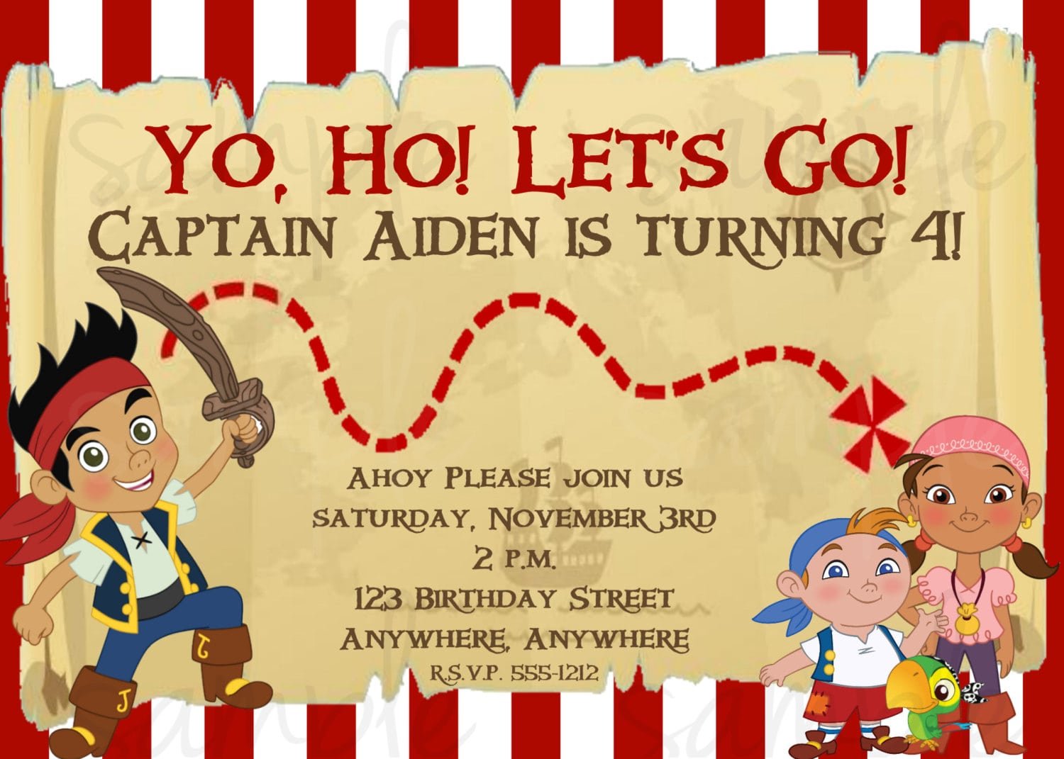 Doc    Jake And The Neverland Pirates Party Invites â Jake And The